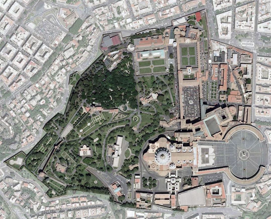 Detailed satellite map of Vatican city
