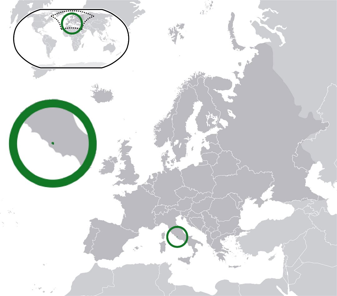 Large location map of Vatican city