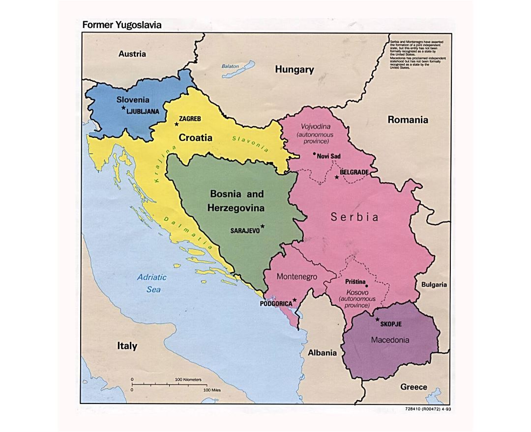 Specialita nechutný Konvence blank map of yugoslavia Mořská řasa Šipka ...