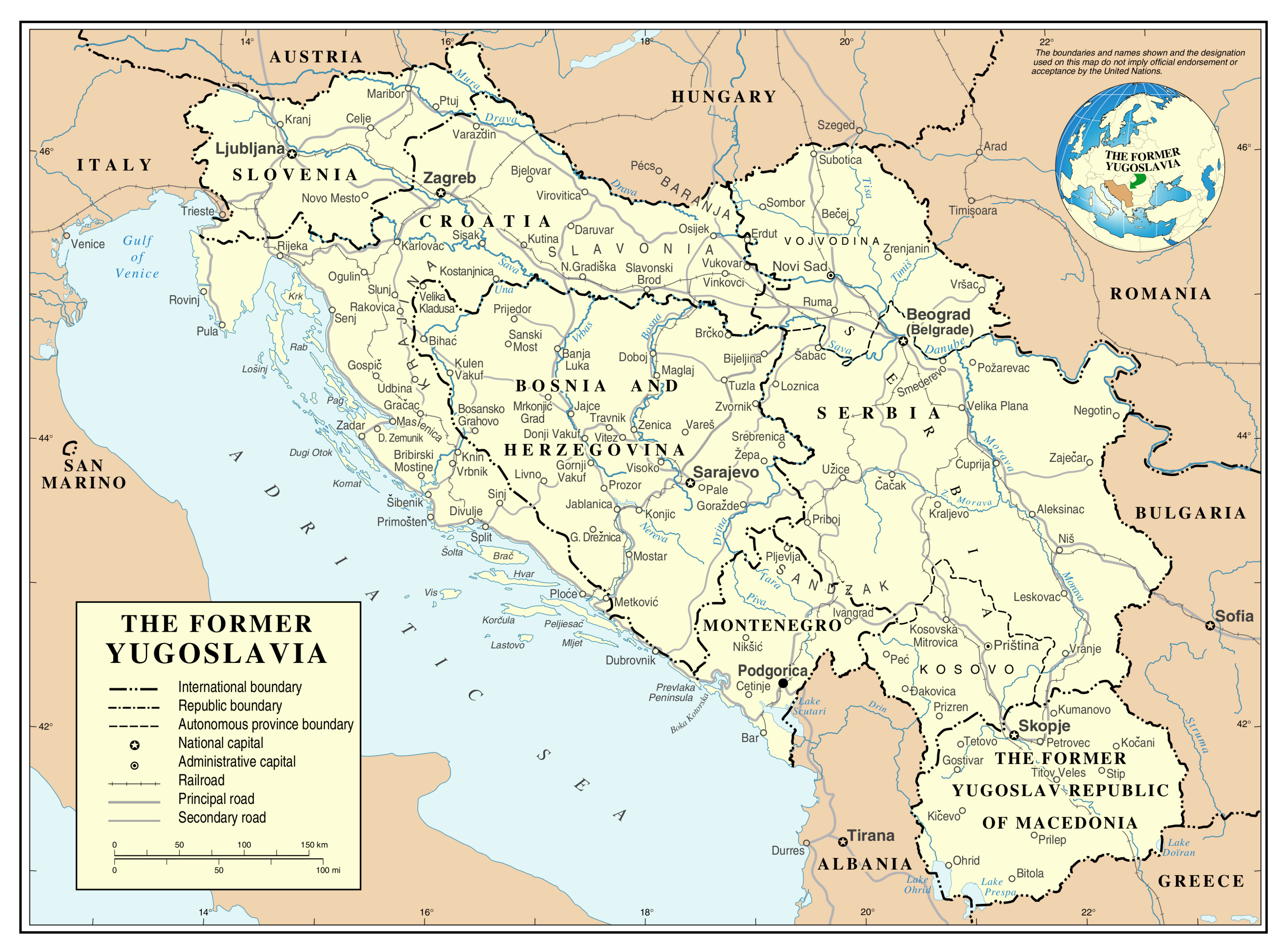 Political Map Of Former Yugoslavia 1993 Former Yugosl - vrogue.co