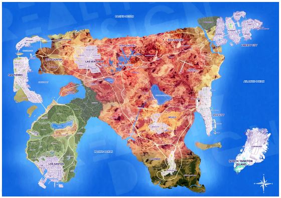 GTA 6 world concept map