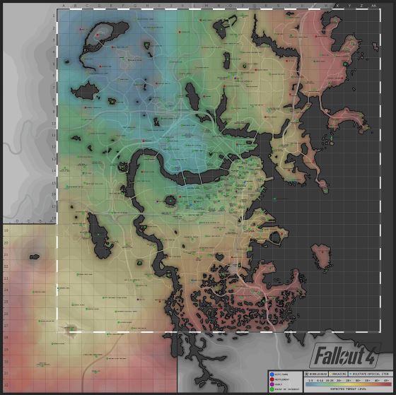 Large detailed map of Fallout 4 world