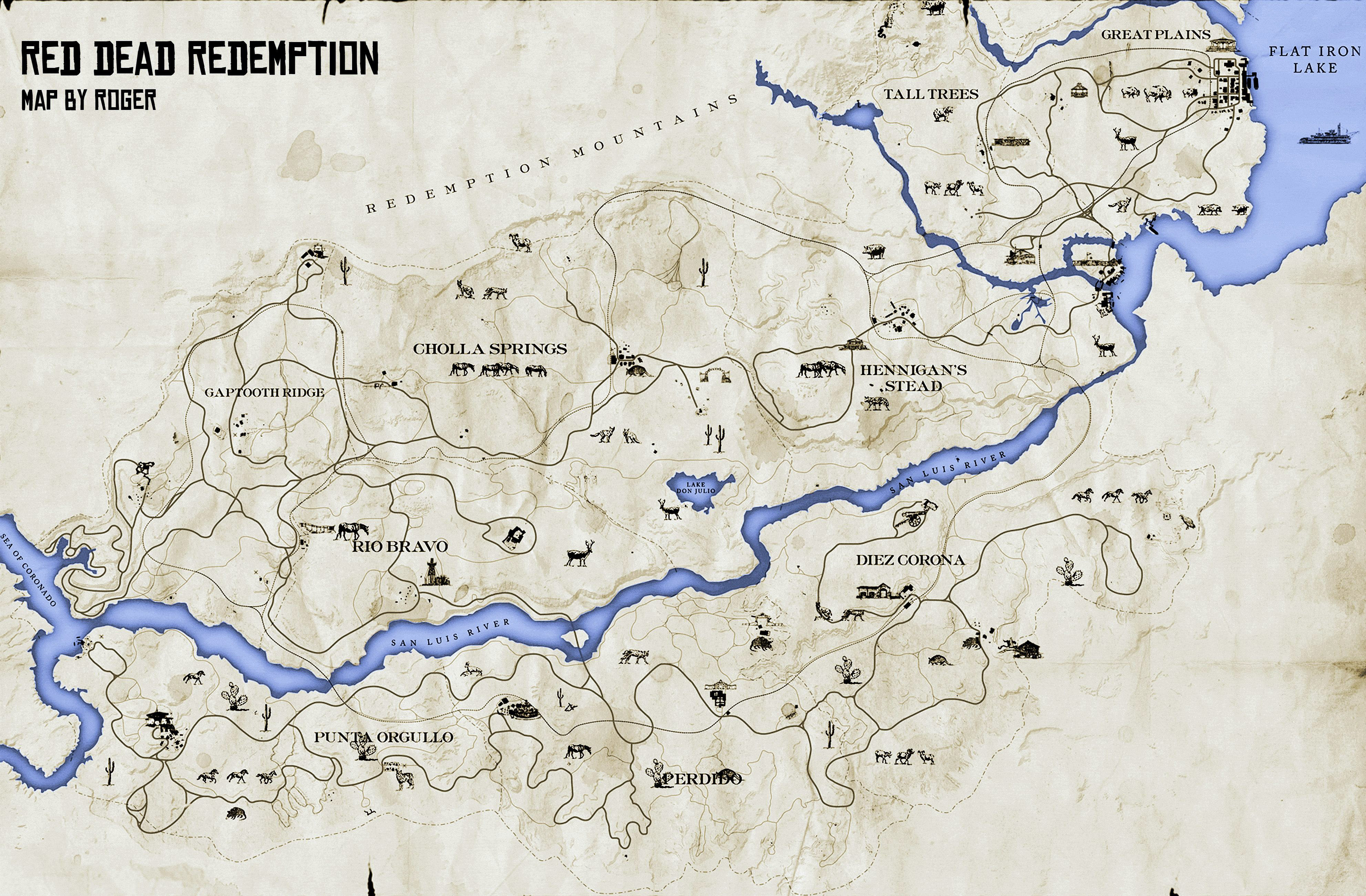 Red Dead Redemption 2 Map: Full RDR2 World Map in HD