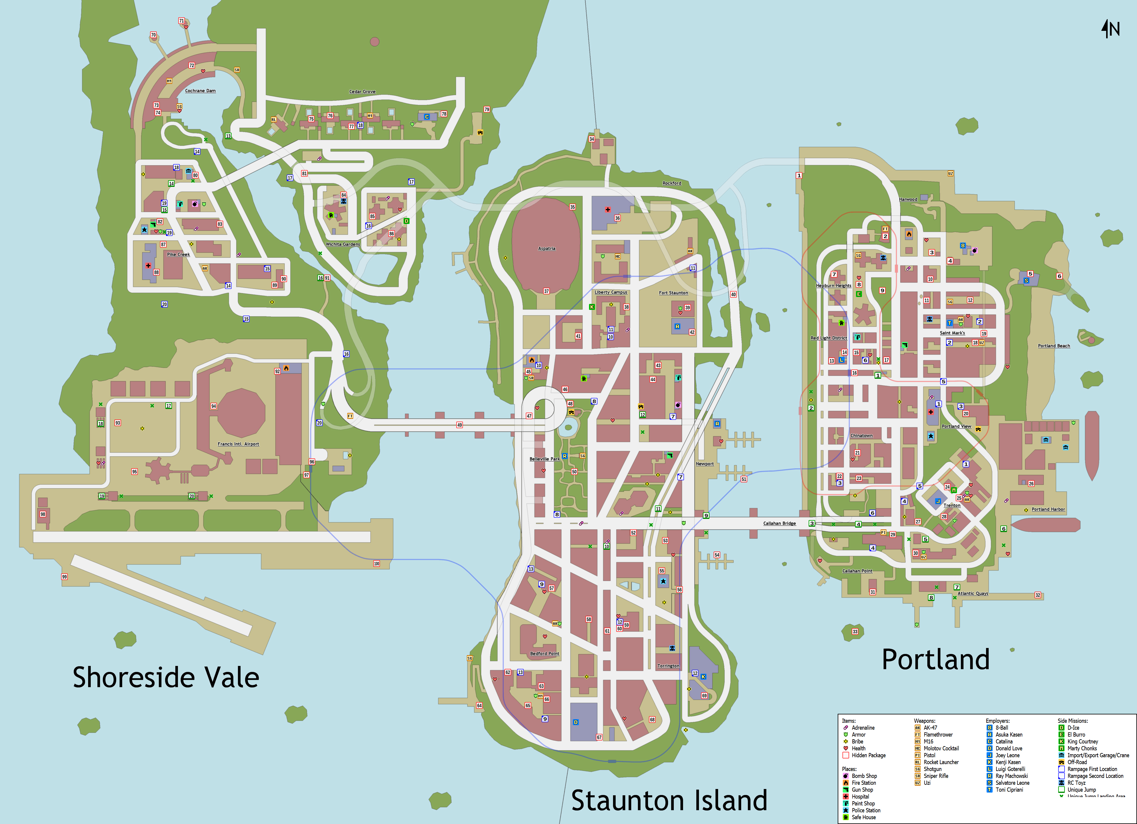 GTA3 Map, The full map of GTA 3, vx311