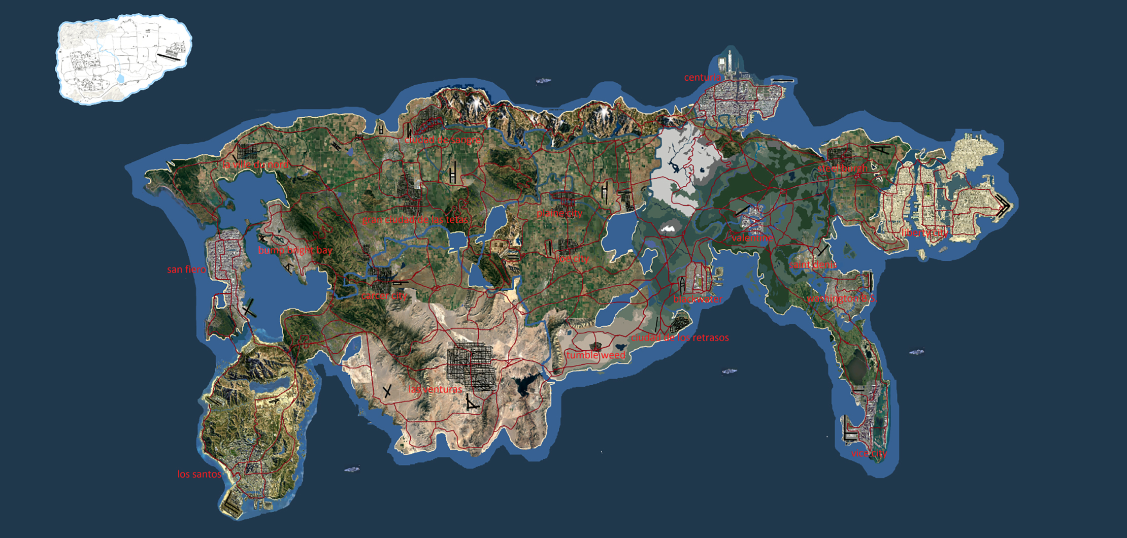 Conceito de mapa do GTA 6