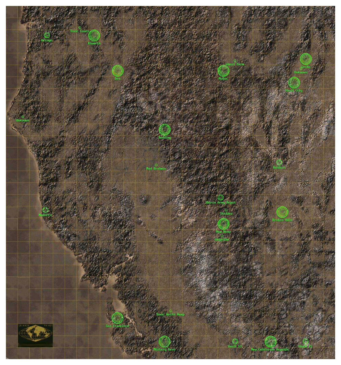 Fallout 3: Maps of the world - Main maps