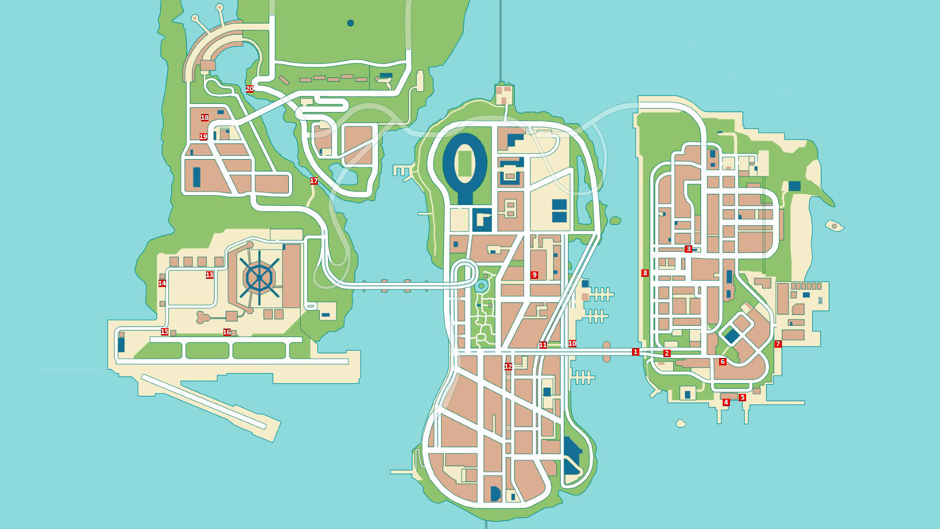 Large map of GTA 3, Games, Mapsland