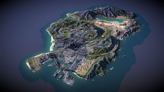 Large panoramic map of GTA 5