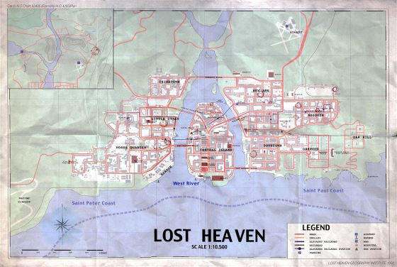 Map of Lost Heaven city, Mafia 1