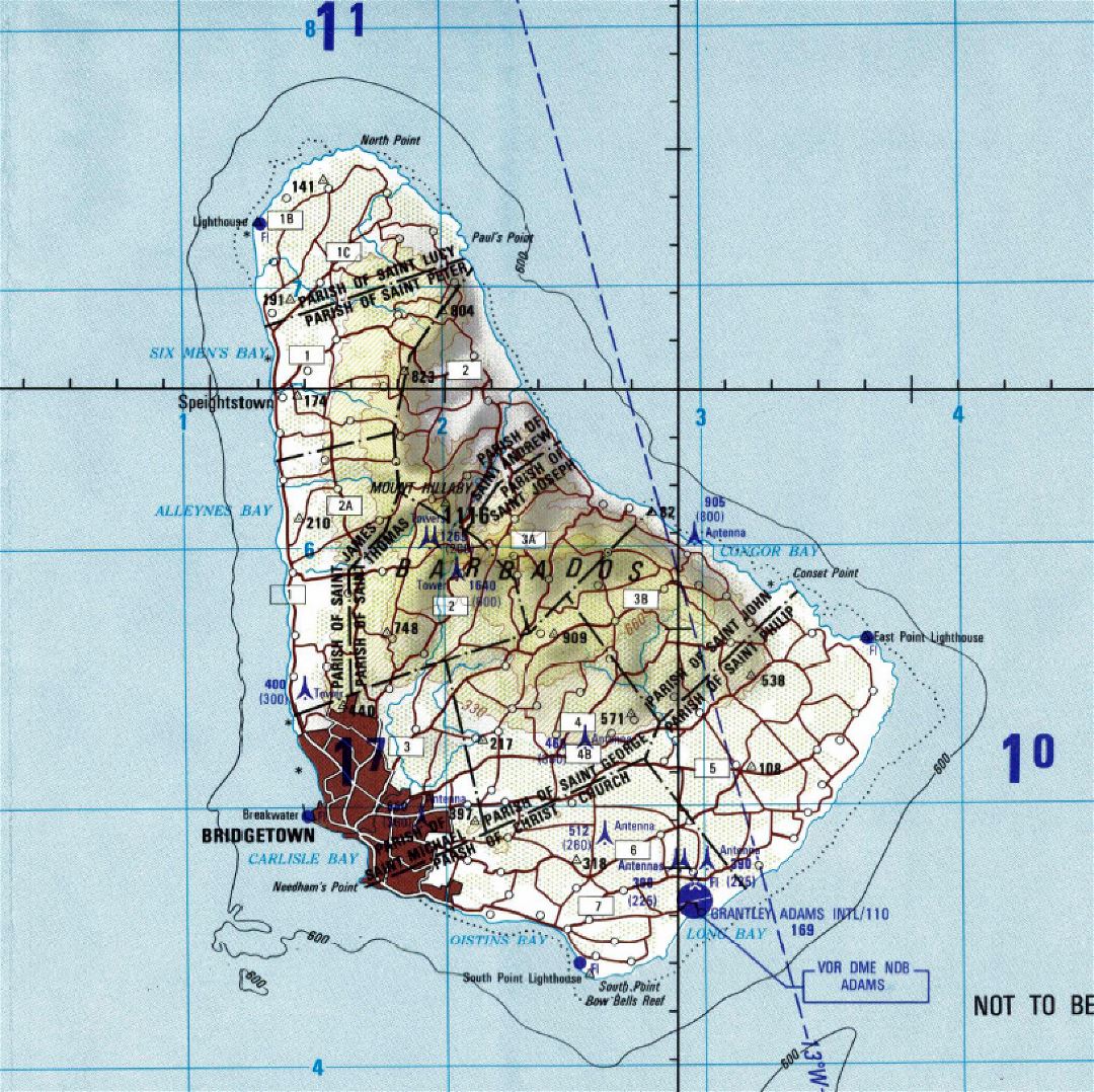 Large map of Barbados
