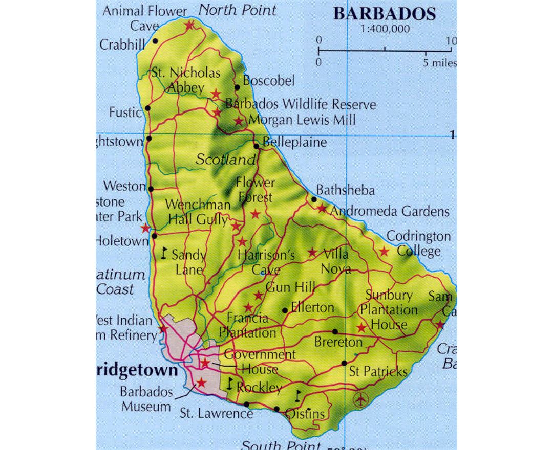 Printable Barbados Map