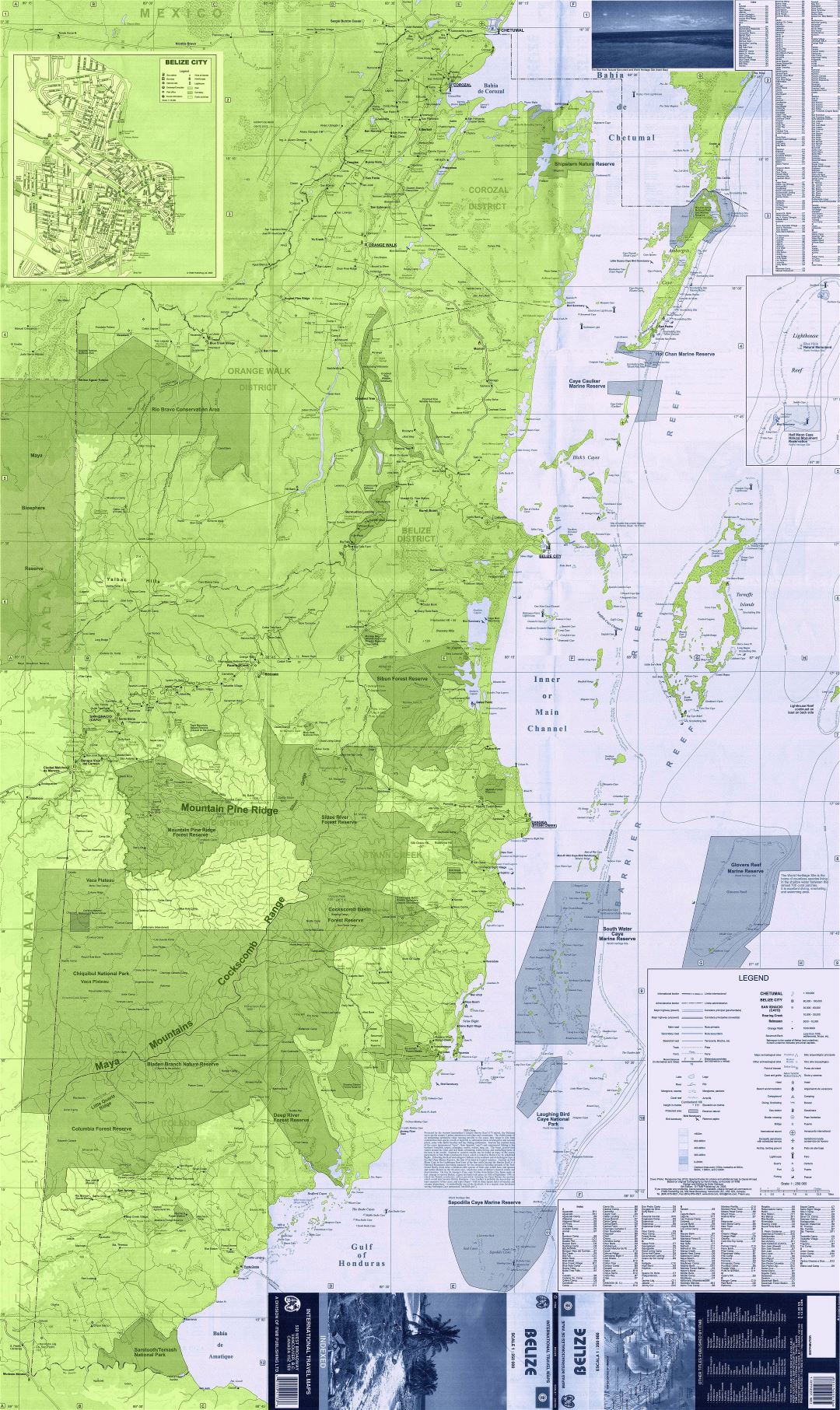 Large scale map of Belize