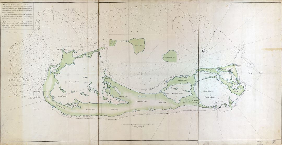 Large scale detailed old map of Bermuda Islands - 1760