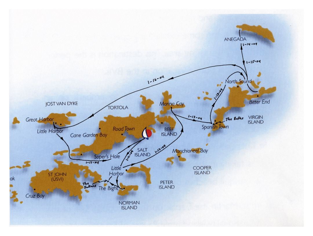 Large detailed map of British Virgin Islands