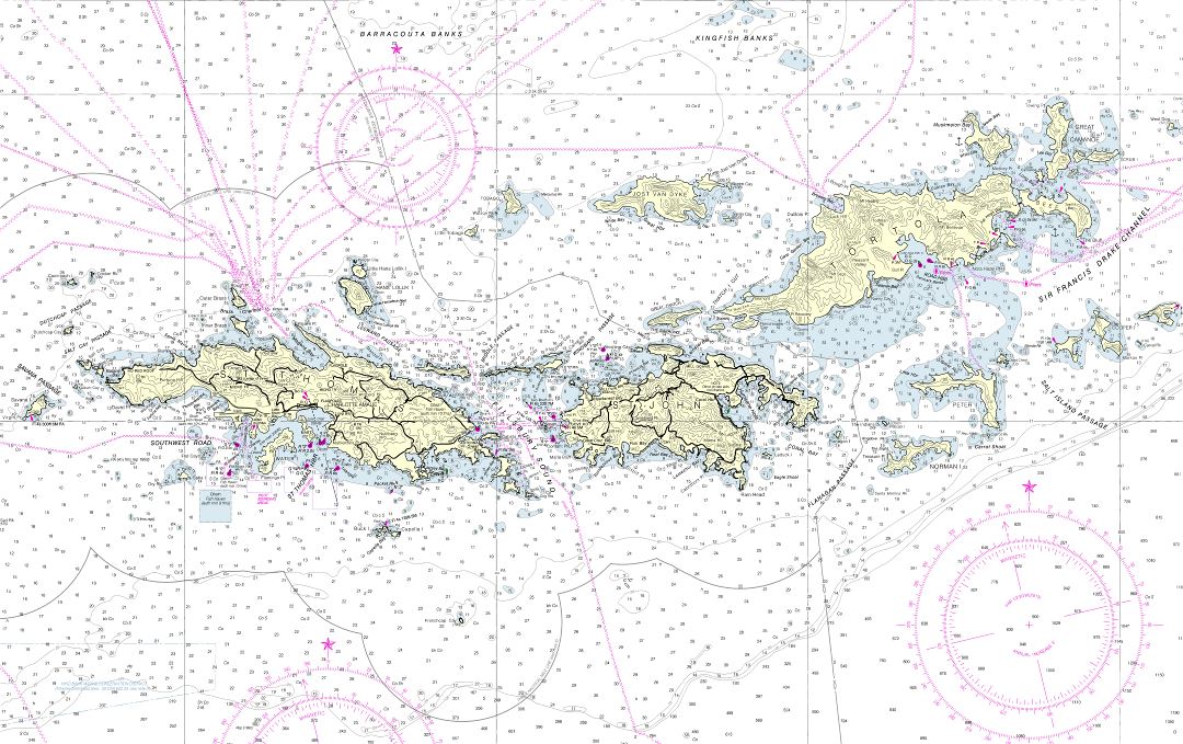 Large scale map of British Virgin Islands