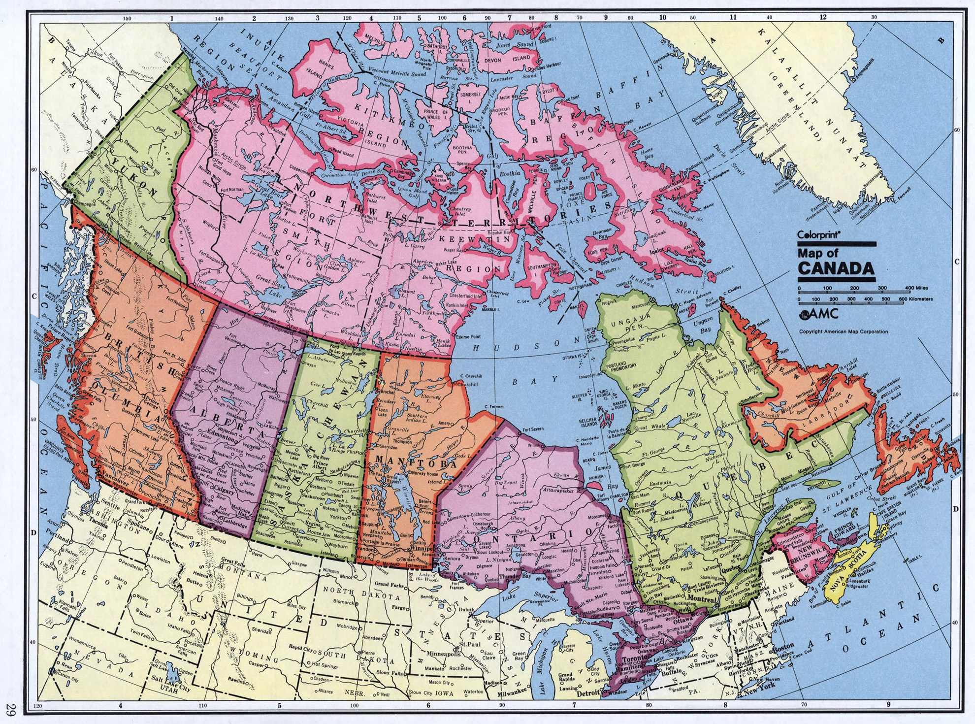 Detailed administrative map of Canada | Canada | North America ...