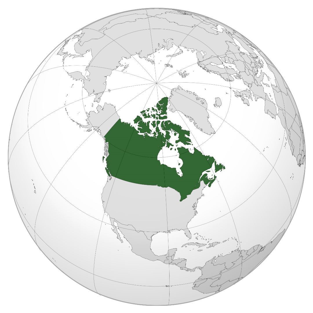 Large location map of Canada