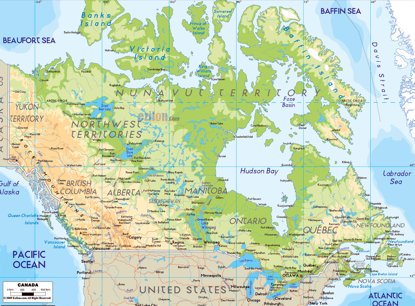 Large Map Of Canada Large Physical Map Of Canada With Roads And Cities | Canada | North America | Mapsland | Maps Of The World Large Map Of Canada Large Physical Map Of Canada With Roads And Cities | Canada | North America | Mapsland | Maps Of The World
