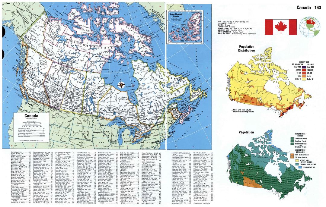 Large scale administartive map of Canada