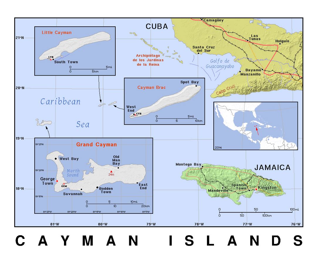 Maps Of Cayman Islands Collection Of Maps Of Cayman Islands North America Mapsland Maps Of The World