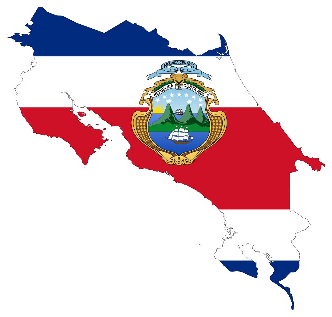 Large flag map of Costa Rica