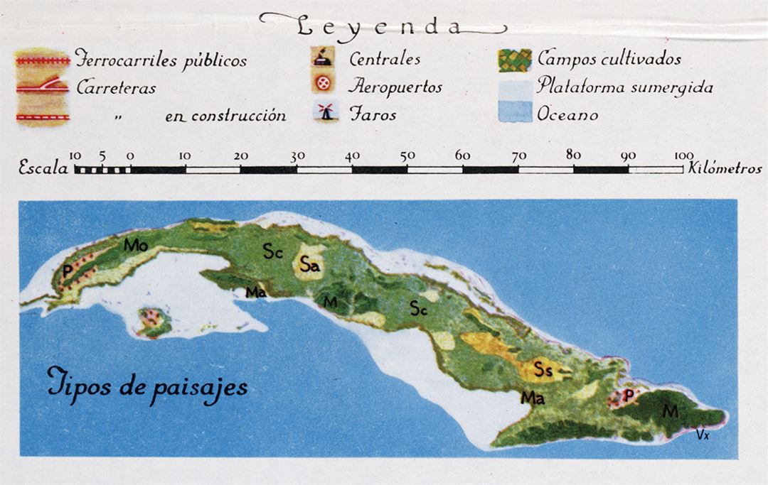 Detailed terrain map of Cuba
