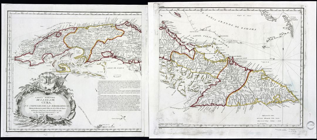 Large scale detailed old map of Cuba - 1825