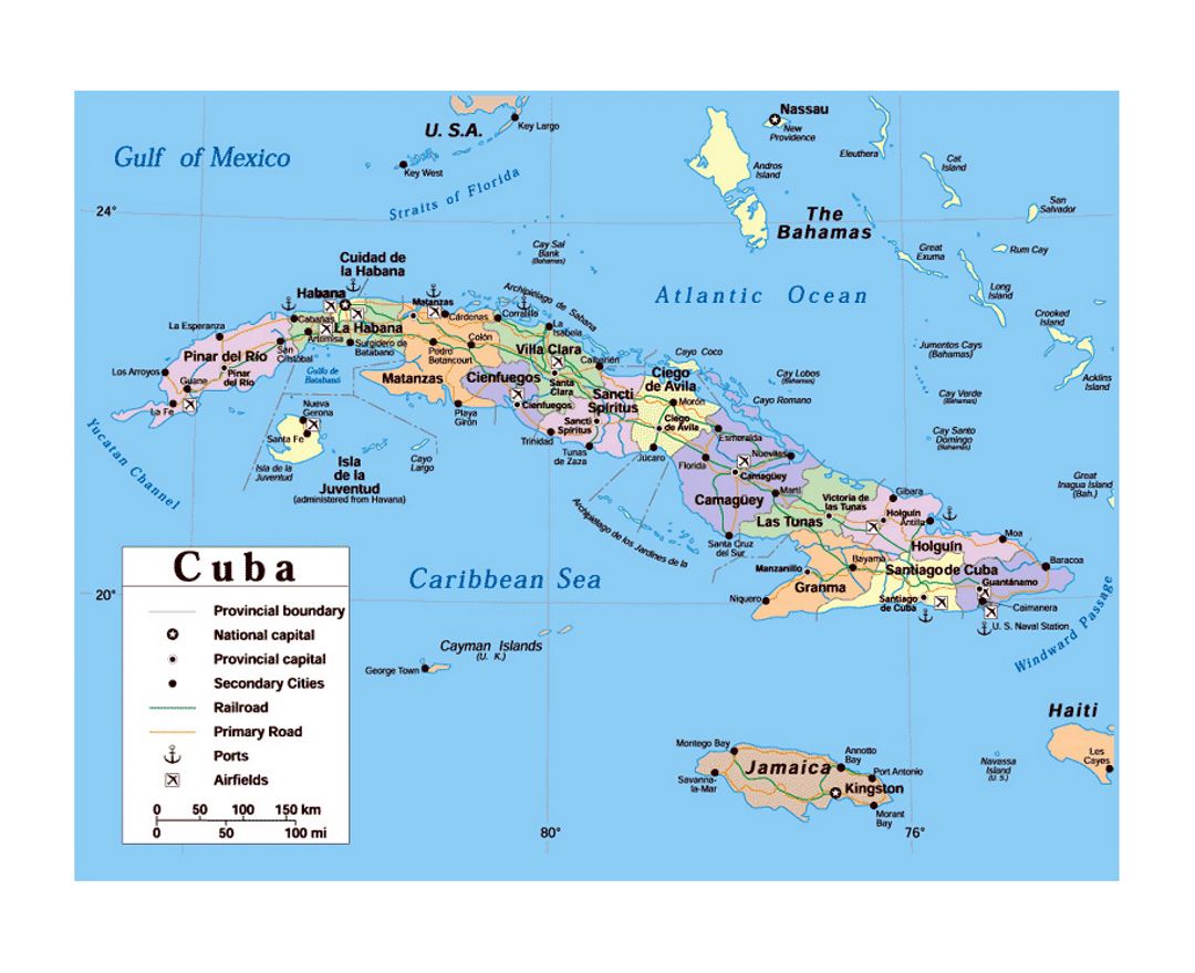 Printable Map Of Cuba With Cities