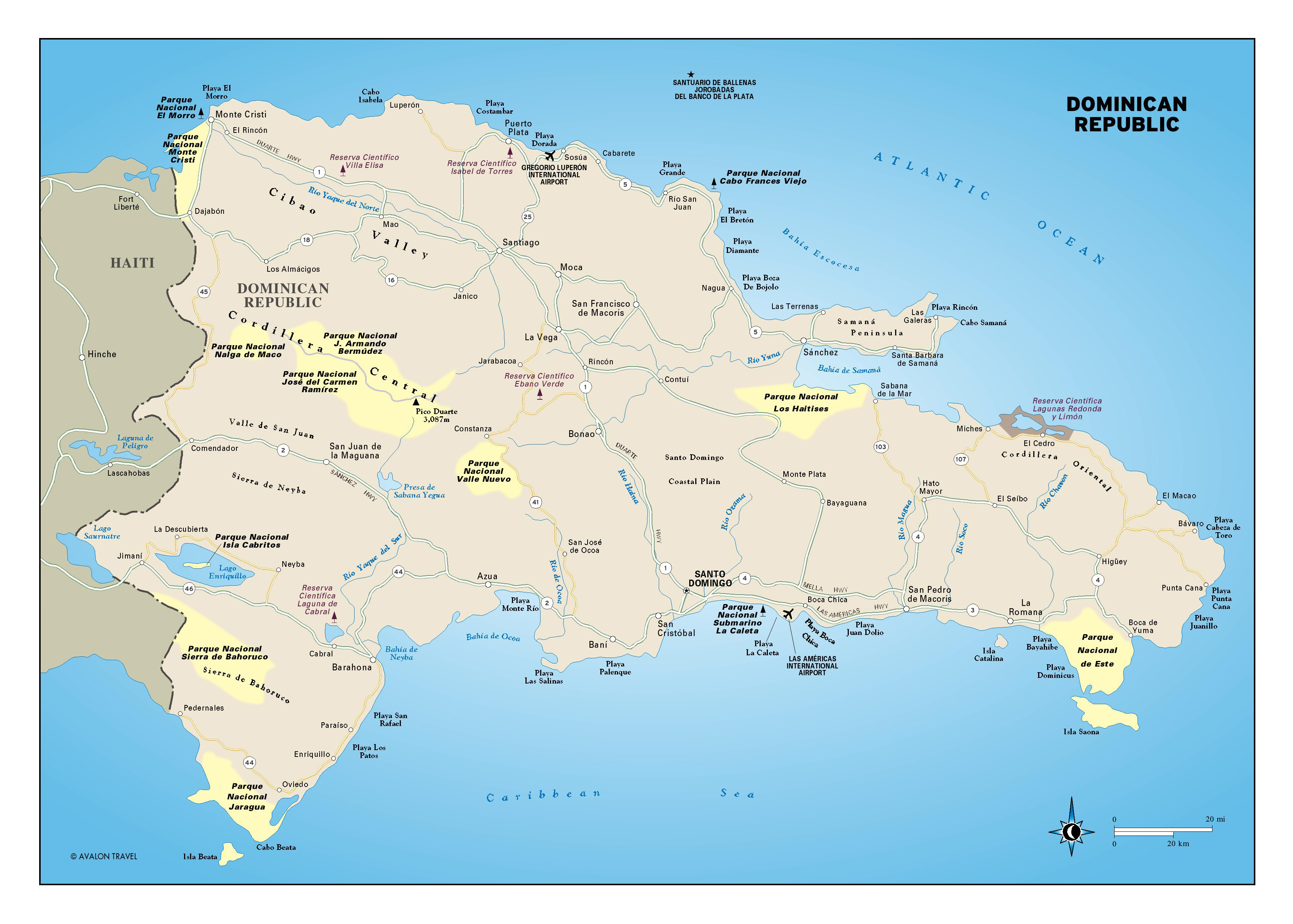 Large Detailed Map Of Dominican Republic With Roads