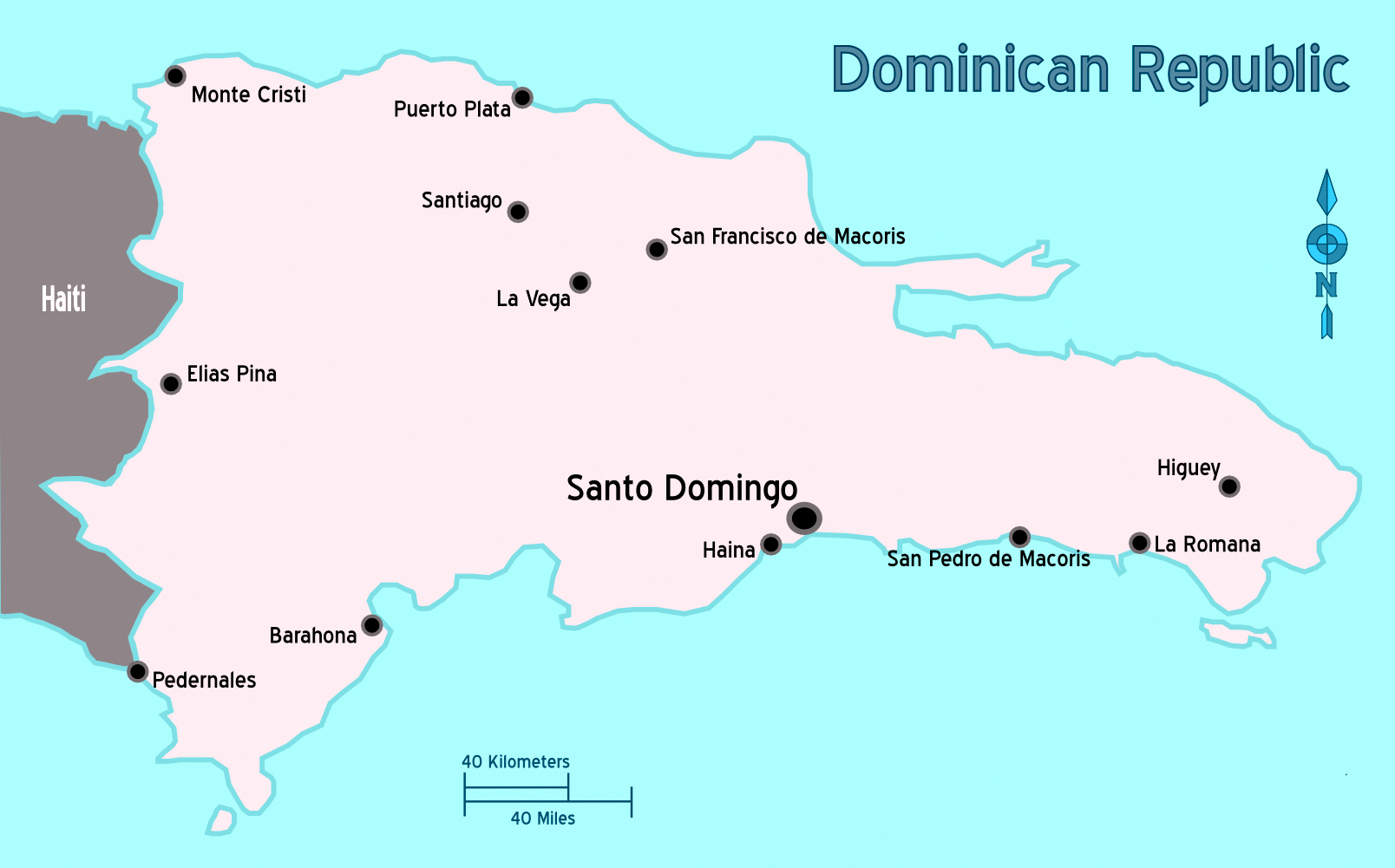 Map Of Dominican Republic Cities Cities And Towns Map