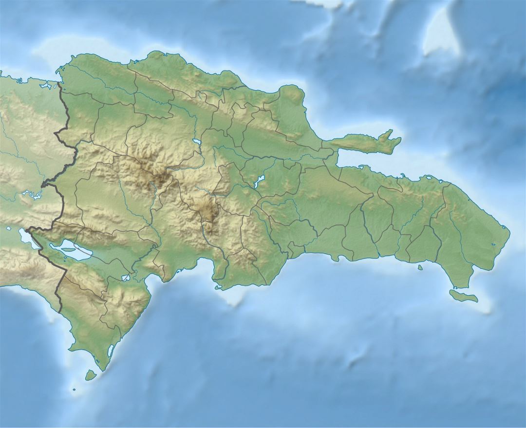 Large relief map of Dominican Republic