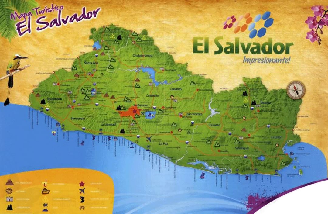 Detailed tourist map of El Salvador