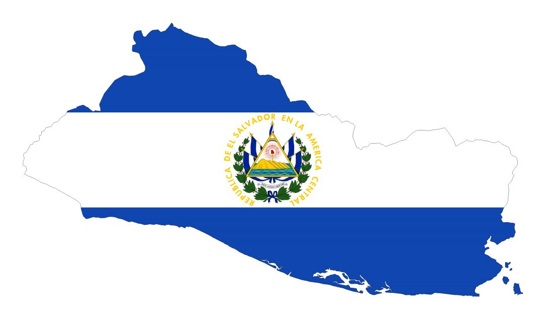 Large flag map of El Salvador