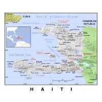 Detailed relief map of Haiti | Haiti | North America | Mapsland | Maps ...