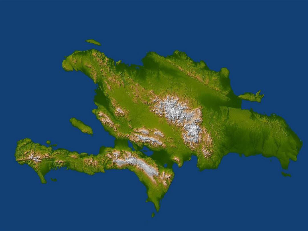 Large relief map of Santo Domingo
