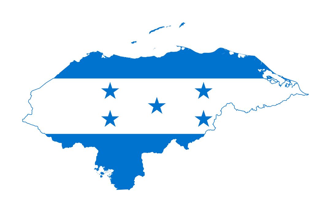 Large flag map of Honduras
