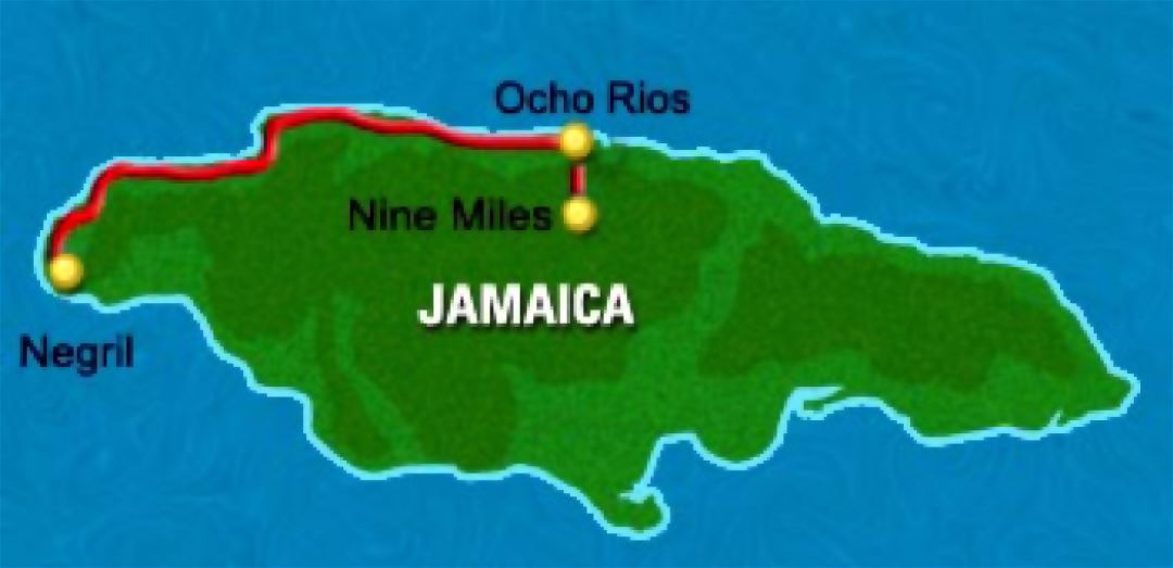 Large map of Jamaica