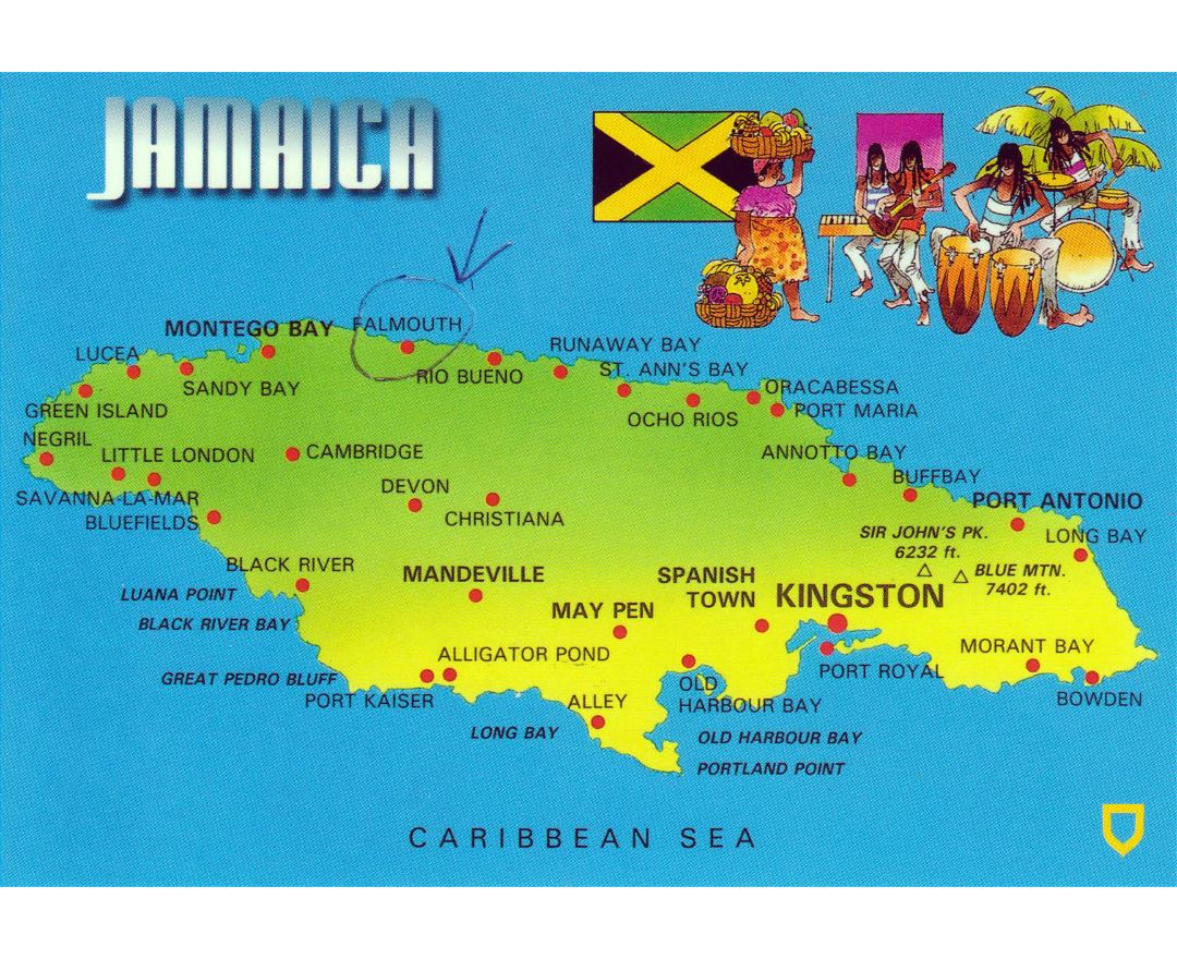 Large Travel Map Of Jamaica Jamaica North America Mapsland Maps ...