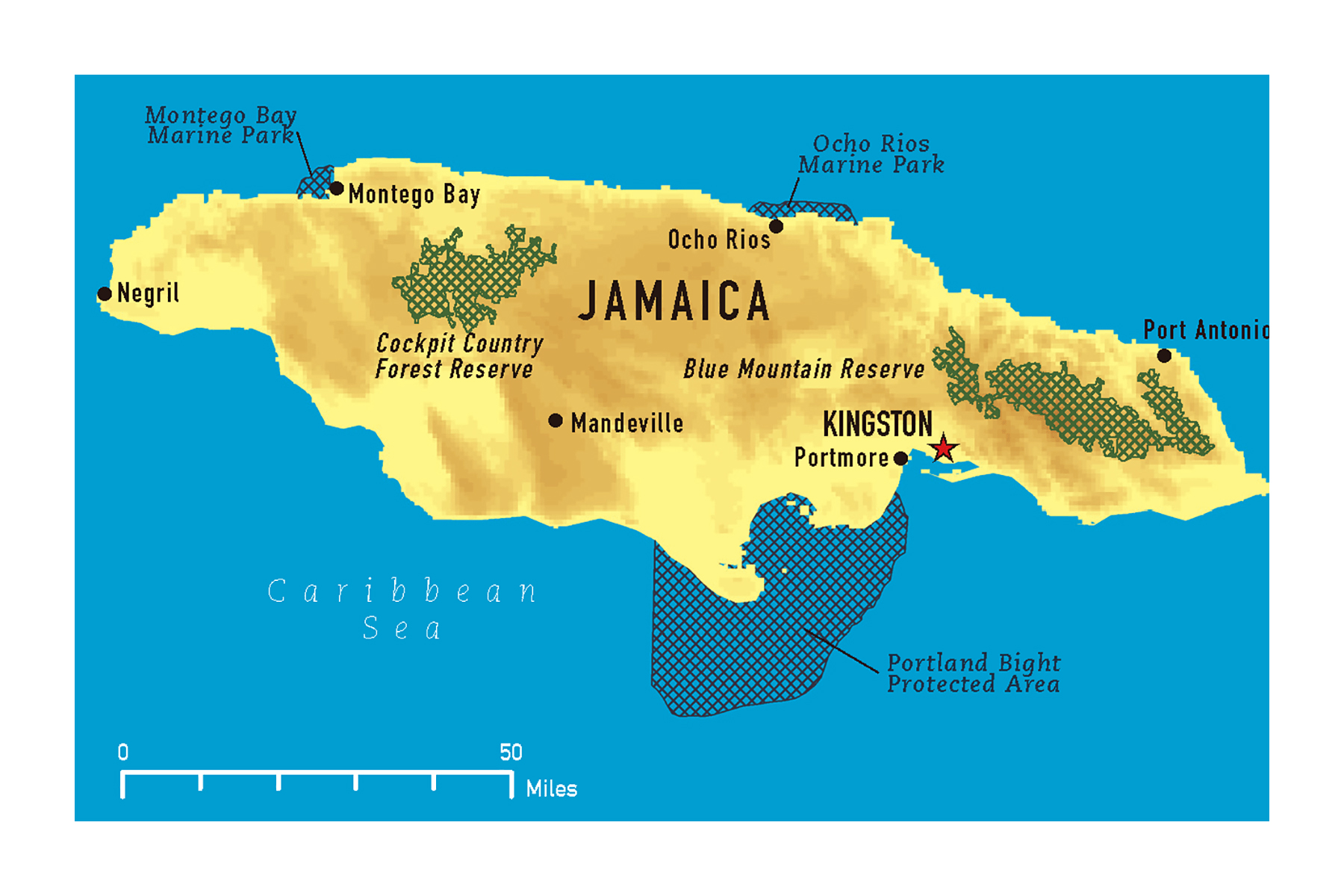 Jamaica Country Map