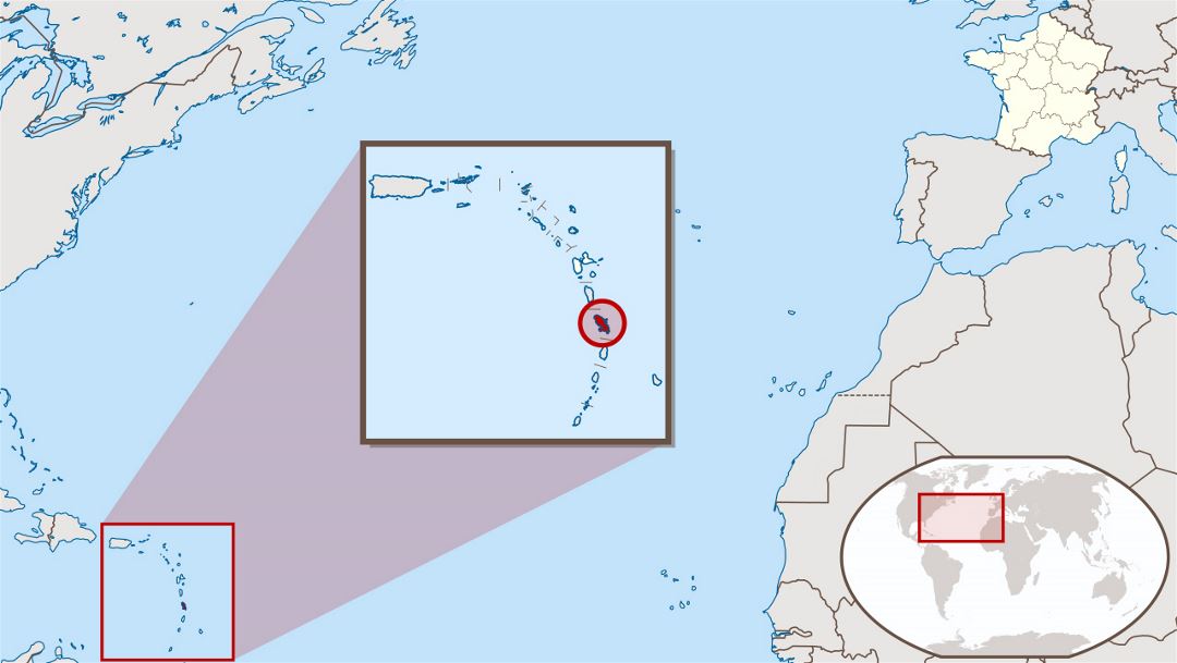 Large location map of Martinique