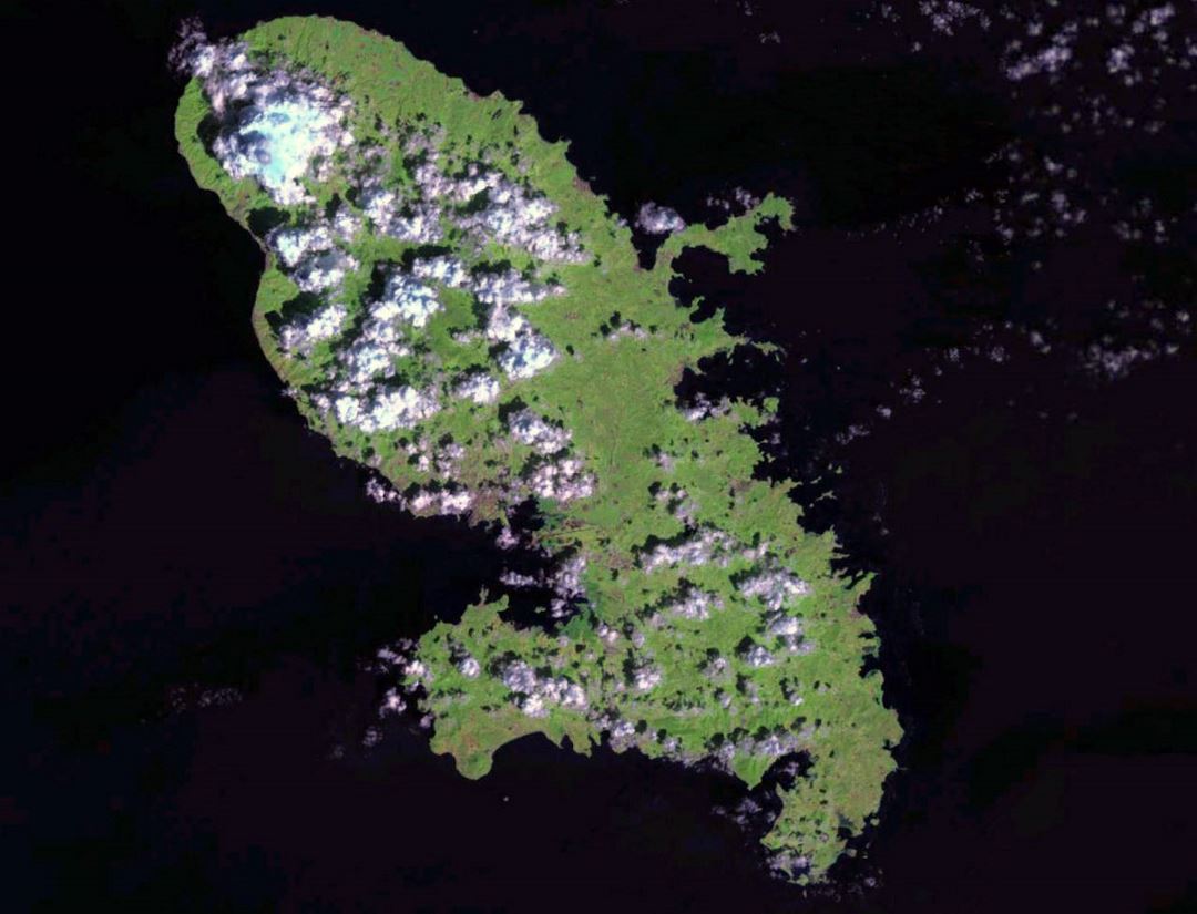 Large satellite map of Martinique