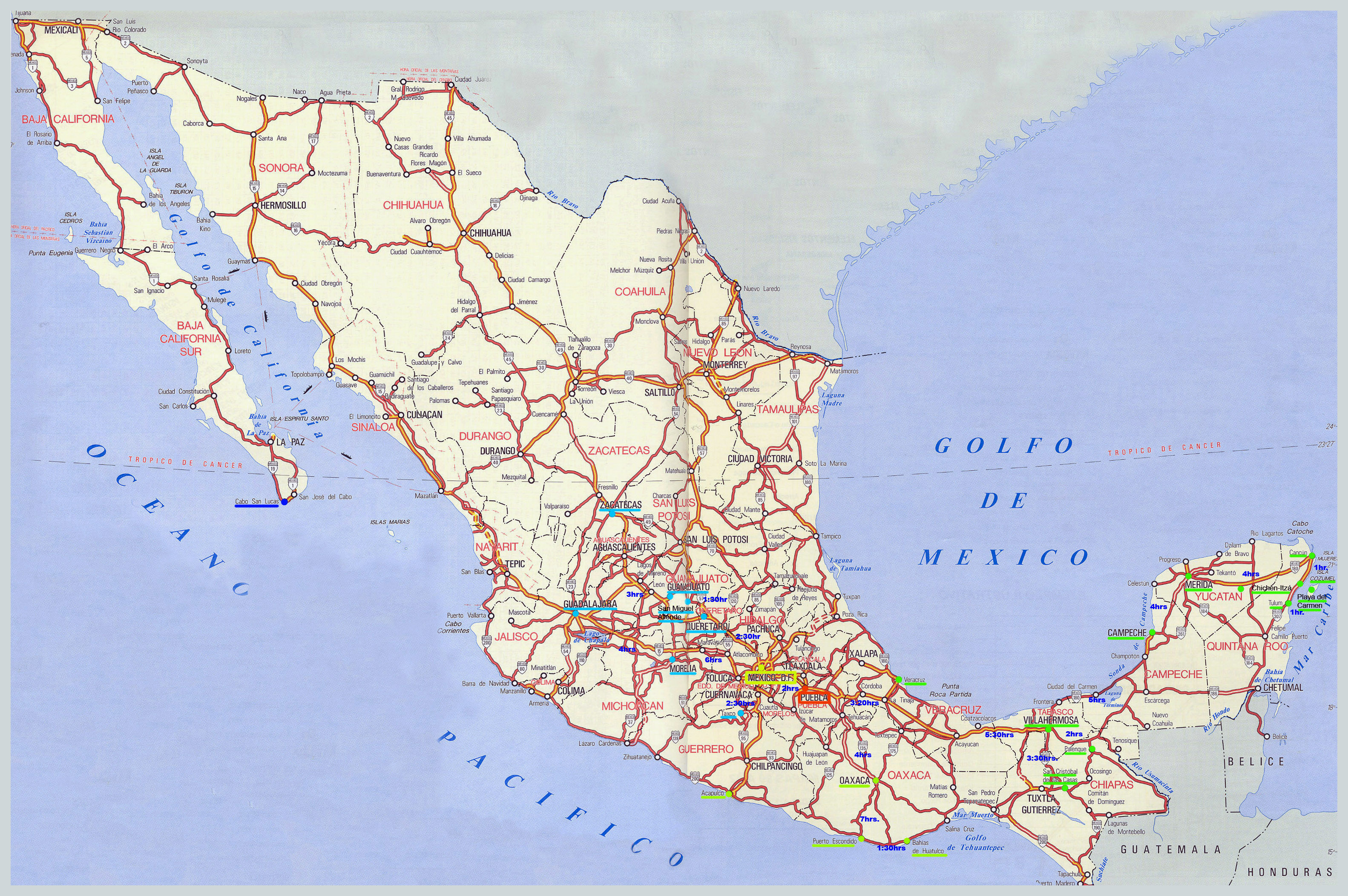 Large Detailed Political And Administrative Map Of Mexico Mexico North ...