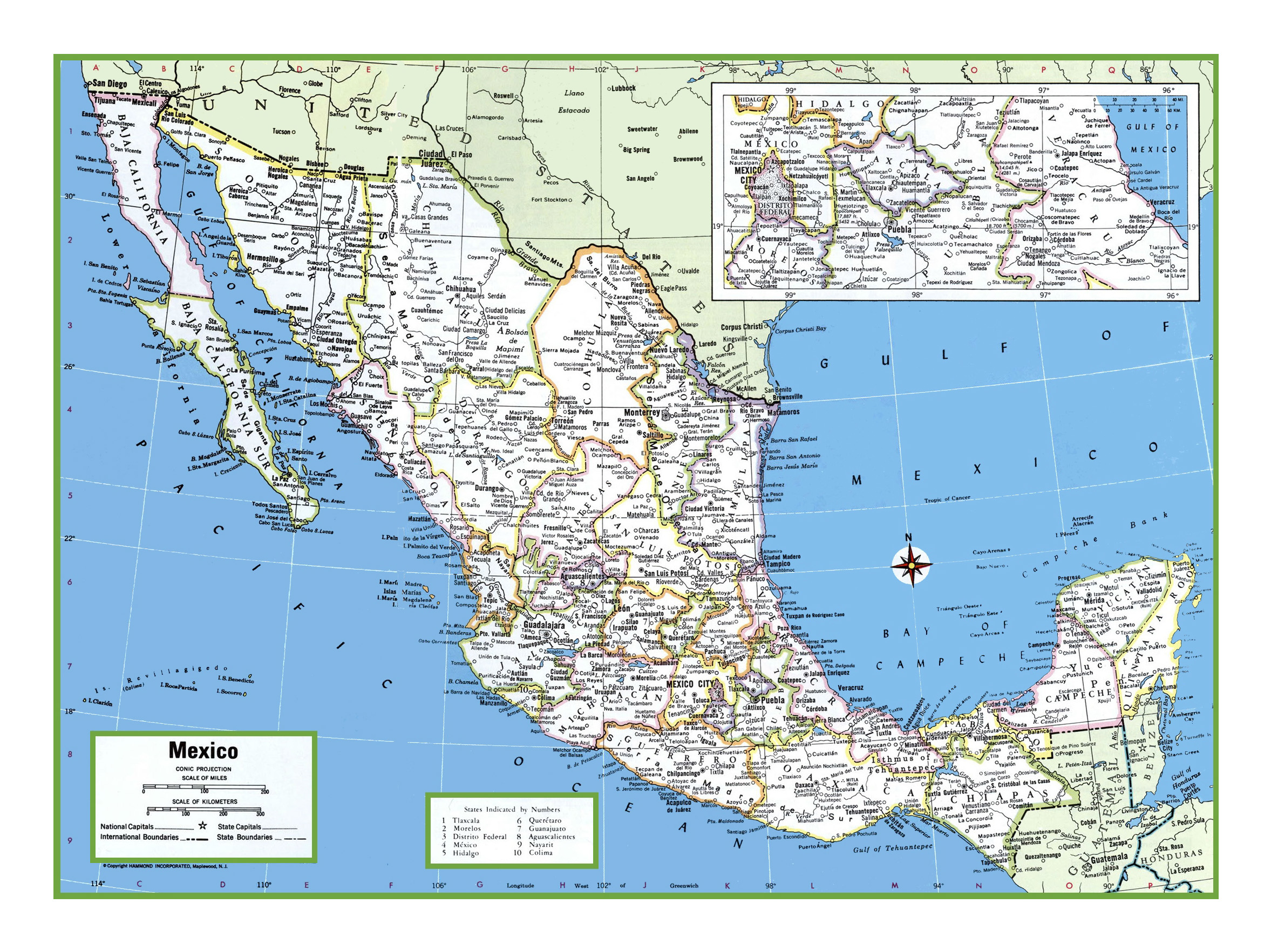 Large detailed political and administrative map of Mexico | Mexico