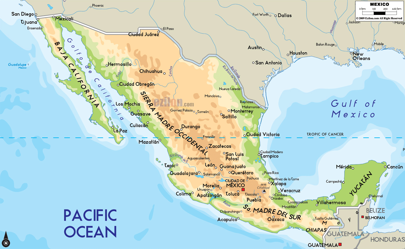 tourist cities in mexico map