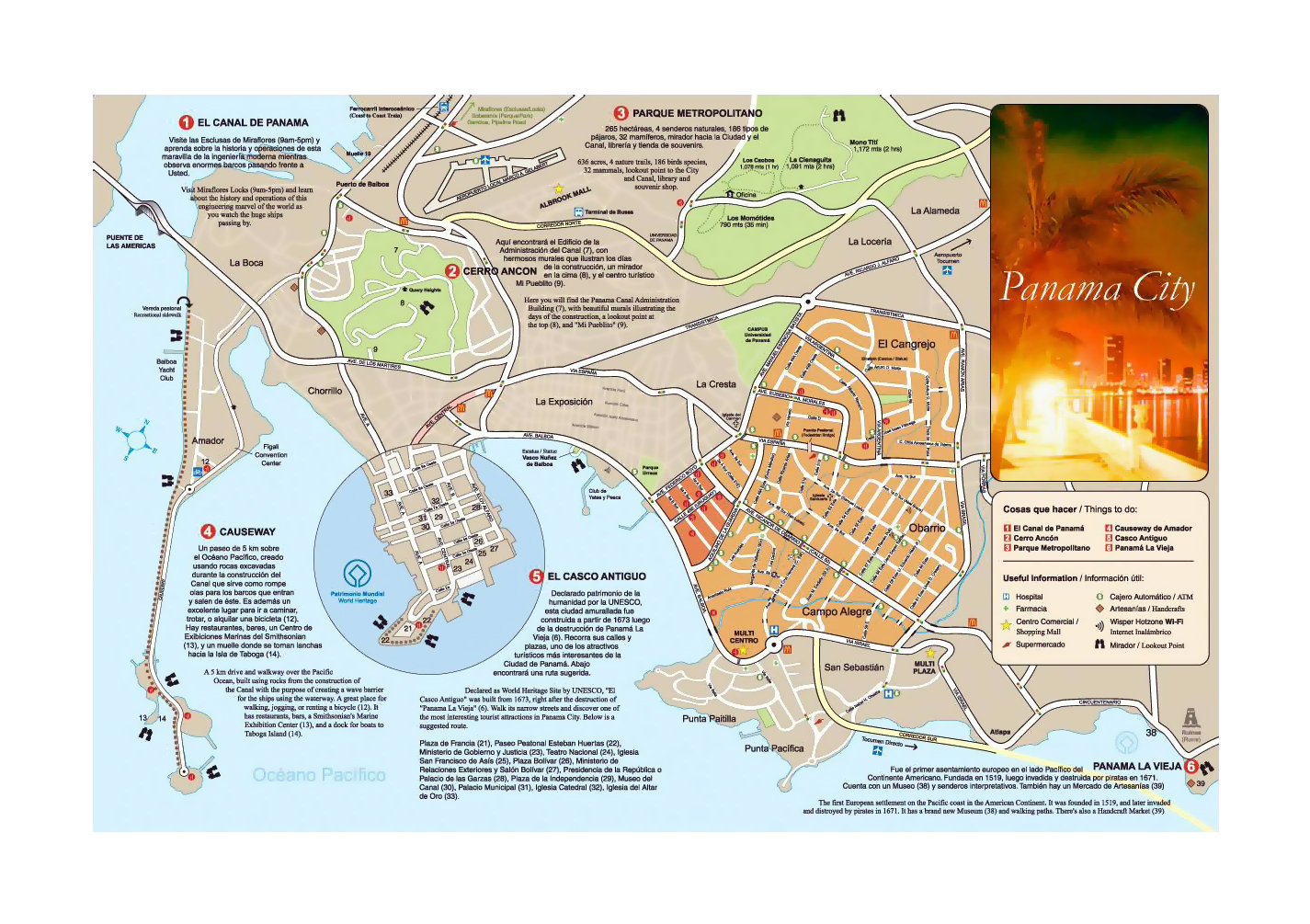 Panama City Panama Tourist Map