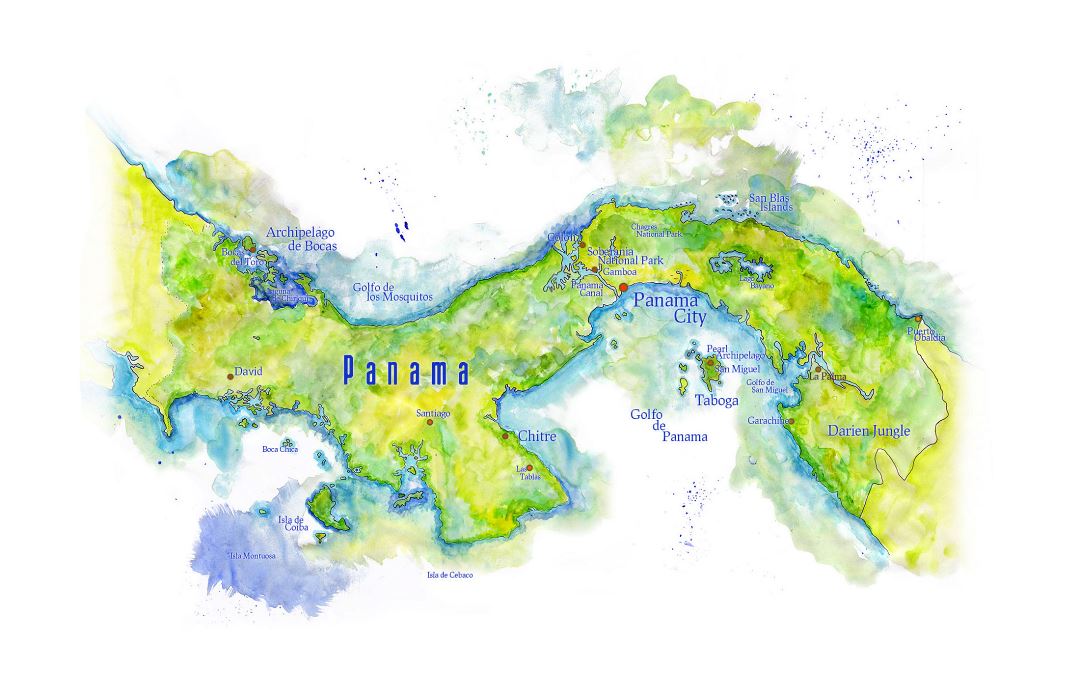 Large map of Panama