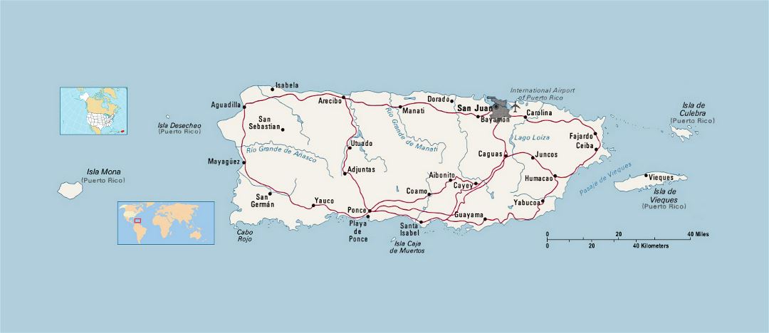 Political map of Puerto Rico