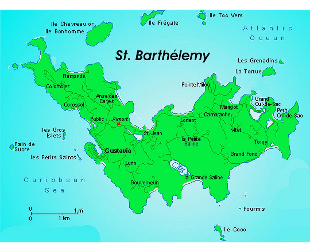 Saint Barthelemy World Map