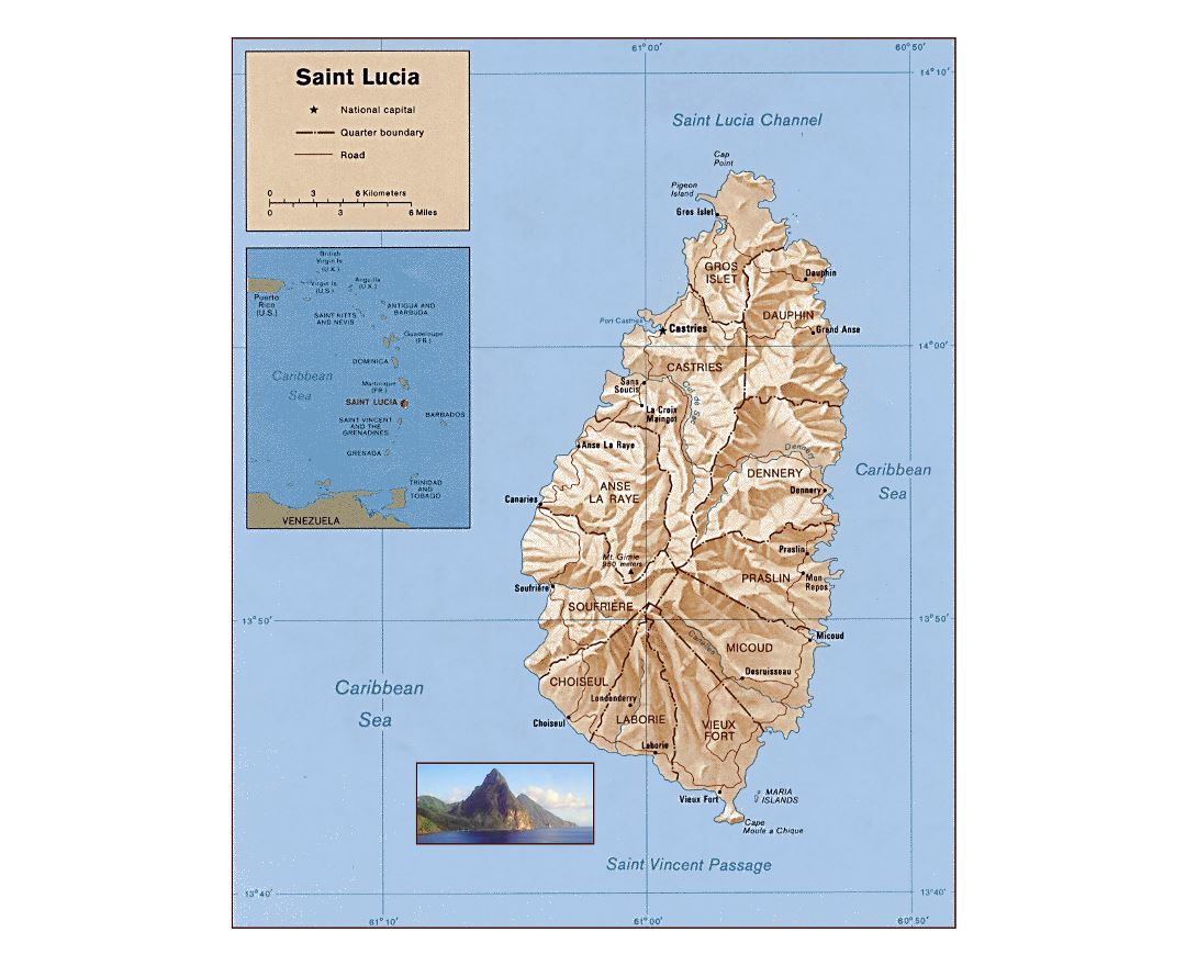 Maps Of Saint Lucia Collection Of Maps Of Saint Lucia North America