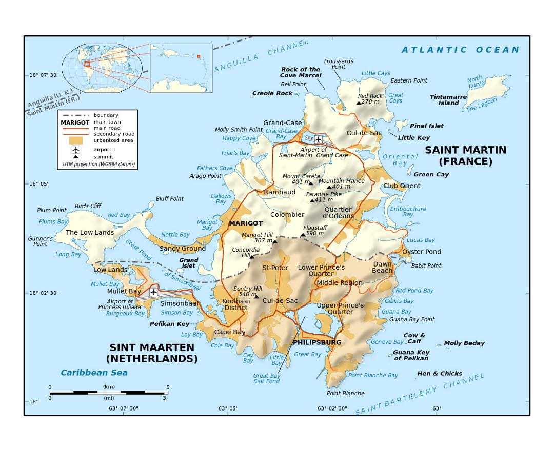 Maps of Saint Martin | Collection of maps of Saint Martin | North ...